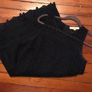 LOFT lace navy dress